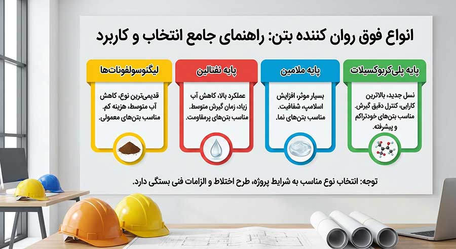انواع فوق روان کننده بتن