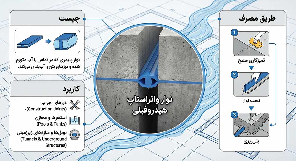 نوار واتراستاپ هیدروفیلی
