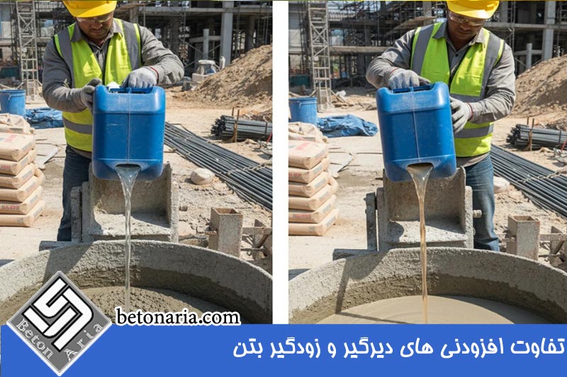 تفاوت افزودنی های دیرگیر و زودگیر بتن 